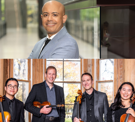 Stewart Goodyear with the New Orford String Quartet photo